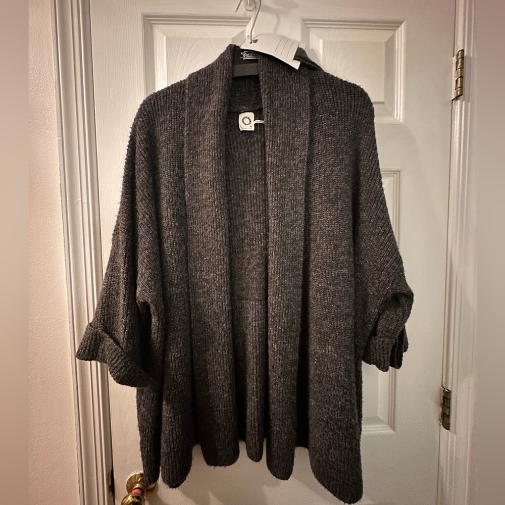 AKEMI + KIN Charcoal Gray Wool Kimono Sweater